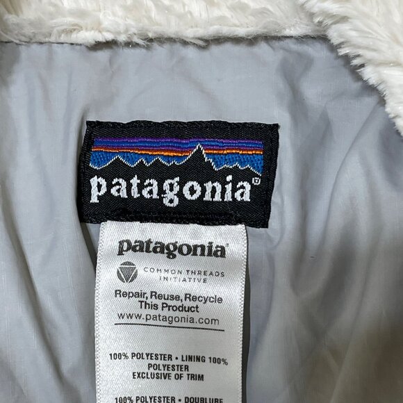 Patagonia Pelage Fleece Jacket M Medium Cream Fuzzy Double Breasted - Picture 7 of 9